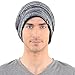 FORBUSITE Mens Slouchy Long Oversized Beanie Knit Cap for Summer Winter B08 (B5001x-Black w Grey)