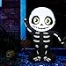 Sunlit Cute Inflatable Baby Skeleton Yard Decoration 3.5 feet Black Air Blown with Blower and Adapter, Lighted for Home Yard Garden Indoor Porch Outdoor Decoration Halloween Party, Trick or Treat Nigh