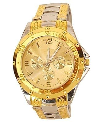 NEO Victory Golden Silver Analog Watch for Men Stylish
