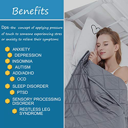 Hypnoser Weighted Blanket (10 lbs, 41"x60") for Kids, Adults | 2.0 Diamond Weight Pocket Heavy Blanket | 100% Cotton Material with Glass Beads