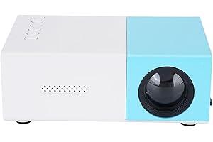 Heayzoki Mini Projector, 1080P 1000LM Portable Outdoor Movie Home Theater with Low Noise HiFi Stereo Speaker, Adjustable LED 