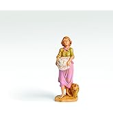 Fontanini by Roman, Eliana, Girl Villager, 5" Scale Collection Nativity Figure, Handmade in Italy, Designed and Manufactured in Tuscany, Polymer, Hand Painted, Italian, Detailed