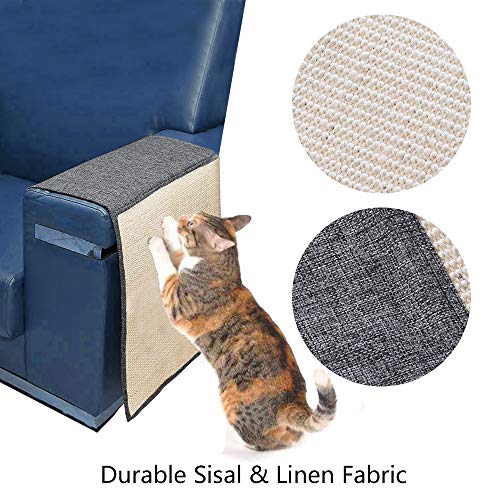 Urijk Cat Scratch Mat Sofa Shield, Cat Scratch Furniture Protector Cover for Couch Chair, Washable Durable Cat Scratching Pad to Prevent Furniture Scratching, 51" L x 18" W (Grey)