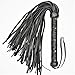 PLAINSURE Leather Flogger Genuine Cowhide Leather Long Tails Handmade Horse Riding Flogger Firm Grip Nonslip Handle Wrist Strap Easy to Use
