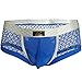 YiZYiF Men's Openwork Mesh Breathable Thongs Soft Bikini Swimwear (Blue, X-Large)