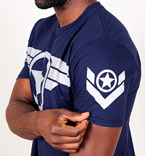 Mens Navy Metallic Silver Print Steve 