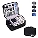 Electronics Organizer Waterproof Carrying Case - Universal Travel Digital Accessories Storage Bag for Portable Charger, Cables, Earphone, Ipad Mini, iPhone, Cord, Customize Inside with Dividers