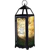 Carson Panoramic View Memorial Lantern with Flameless Candle - Sympathy Gift for Funeral - Loss of Loved One - Remembrance Lantern for Home Decor - Masculine Bereavement Gift (in His Keeping)
