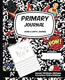 Primary Journal: Comic Book Style, Primary Composition Draw & Write Journal, 7.5 in x 9.25 in, Soft Durable Cover, 100 Sheets, K-2nd Grade [Primary Journals] by Primary Journal