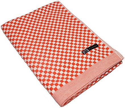 Imabari Towel Ichimatsu-moyo Checkered Pattern Bath Towel (1pcs, Red)