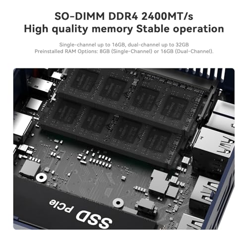 Beelink SER3 Mini PC Windows 11 Pro, AMD Ryzen 3 3200U(2C/4T,up to 3.5GHz), Mini Computer 8GB DDR4 480GB M.2 2280 PCIe3.0 SSD, 4K Triple Display/WiFi 6/BT5.2