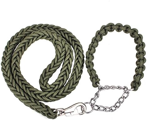 Dog Leash - Army Green - Excellent for Training, Walking, Hiking - Heavy Duty Strap, Handle, Rope, Harness Lead Strap - Pet Collar, Adjustable, No-Slip - 51" long