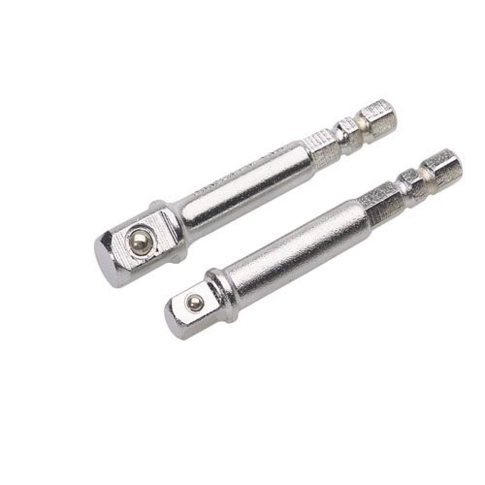 Draper 50087 Hexagon Adaptor, Blue, 1/4" and 3/8" Square Drive