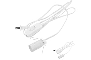 CATIEBYE 2pcs E12 Lamp Socket Replacement Cord with US Plug for Salt Rock Lamps and Christmas Village Light