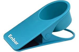 ENBAR Drink Cup Holder Clip - Home Office Table Desk Side Huge Clip Water Drink Beverage Soda Coffee Mug Holder Cup Saucer Clip Design (Blue)