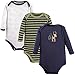 Luvable Friends Hanging Long Sleeve Bodysuits 3PK,Boy Deer, 3-6 Months