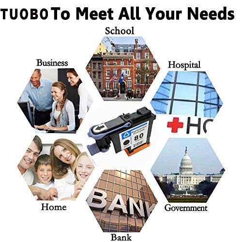 Tuobo Compatible HP80 printheads with New Updated Chips fit for HP DesignJet 1050c 1050c Plus 1055C 1055cm 1055cm Plus (1BK 1M 1Y 1C 1Set)