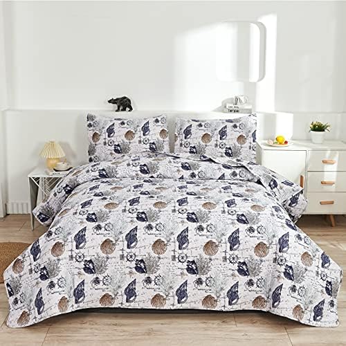 Ocean Quilts Beach Theme Bedding Full/Queen Size, Lightweight