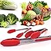 Hot Target Set of 3 (7, 9, 12 inches) Kitchen Tongs for Cooking - Heavy Duty & Non-Stick with Stainless Steel - Kitchen Tongs with Silicone Tips - Heat Resistant Long Food Tongs for Grilling BBQ - Red