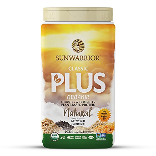 Sunwarrior - Classic Plus, Raw Organic Plant Based Protein, Natural, 30 Servings