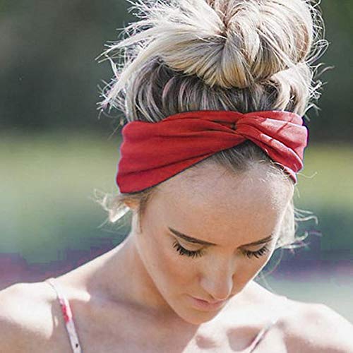 RIOSO Turban Headbands for Women Twisted Boho Headwrap Yoga Workout Sport Thick Head Bands - Thumbnail 3
