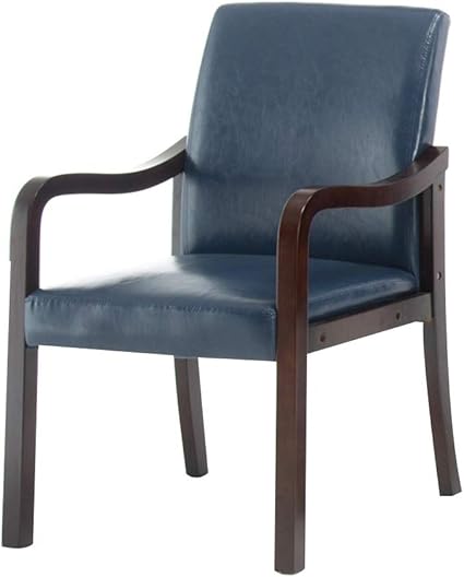 Amazon いす ダイニングチェア 人間工学に基づいたpuレザーファブリックレストランチェアワンピースソリッドウッド脚 肘掛け付き ラウンジチェア最大積載量 330ポンド Color Blue Bseack ダイニングチェア
