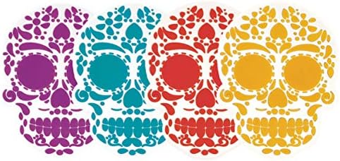 By Mexico Skull Calaveras Coasters for drinks Day of the Dead - silicon coasters for parties and parties - mexican coasters with the image of traditional mexican Skull