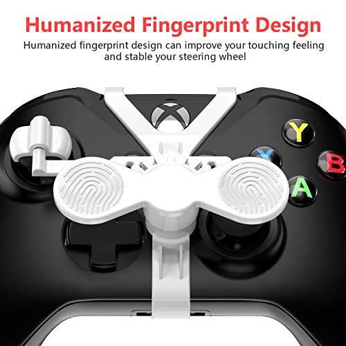 Xbox One Mini Steering Wheel, Xbox One Controller Add-on Replacement Accessories for All Xbox Racing Game (White)