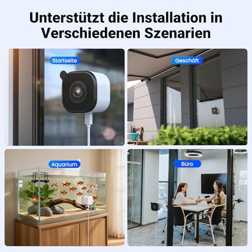 Codnida 2K Magnetic Window Camera, No Drilling, 2.4 & 5 GHz WiFi Surveillance Camera Indoor with Starlight Colour Night Vision Device, Person Detection & 24/7 Recording for Home Security