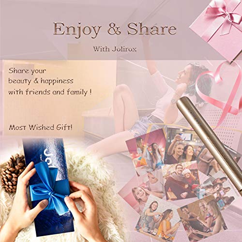 Jolirox Ceramic Hair Iron Straightener Curler, Round Titanium Flat Iron, Tourmaline Straightening and Curls 1 inch, 2 in 1 Professional Salon Styler, Dual Voltage for Travel (Champaigne Gold)