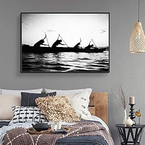 Floating Framed for Living Room Bedroom Black and...