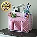 Everything Mary Pink Deluxe Tag Along Storage Organizer Tote - Bin for Tools, Crafts, Home, Garage, Make-Up, Desk, Nursery, Supplies Organizational Storage Bin with Handles for Travel
