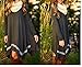 Leezeshaw Womens Long Sleeve Loose Irregular Hem Autumn Dress A-Black