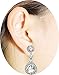 Women Pear Shape Crystal Earrings Dangle Teardrop Rhinestone Earring (Silver + Crystal)