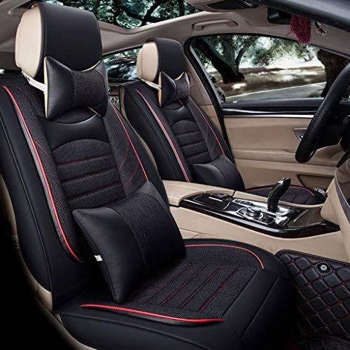 シートクッション 車用 カーシートカバー 5シートフルセットフロントペアレザーユニバーサルチャイルドシートプロテクターセットドライバ旅客自動車アクセサリーインテリア防水クッション Color シートカバー Black お中元