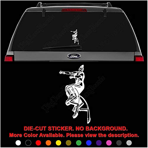 Pogo Jumping Stilts Die Cut Vinyl Decal Sticker for Car Truck Motorcycle Vehicle Window Bumper Wall Decor Laptop Helmet Size- [6 inch] / [15 cm] Tall || Color- Gloss White