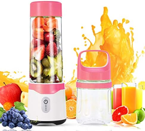 Portable Blender, LIFANTE Personal Blender for Shakes and Smoothies with 2 Juicer Cup, USB Rechargeable Fruit Mixer, Baby Food Blender, FDA Approved, BPA Free (Pink)