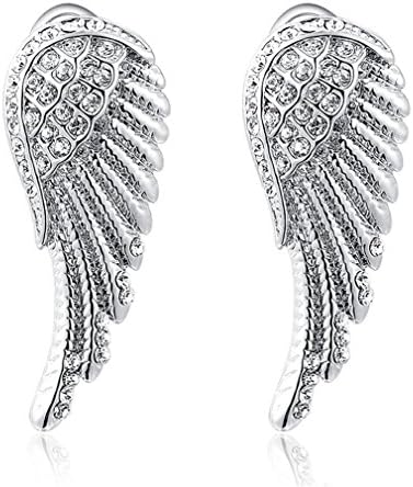 Austrian Crystal Platinum Wing Stud Earrings