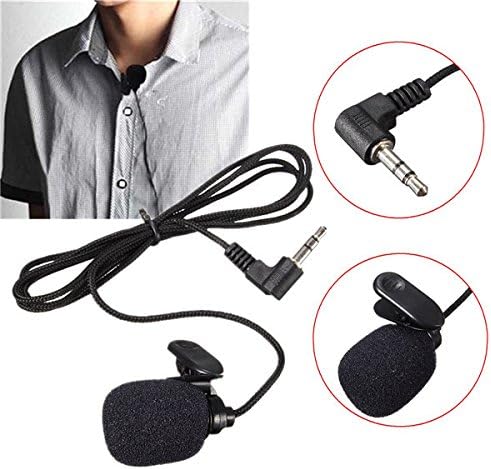 1.1m Mini 3.5mm External Tie Lapel Lavalier Clip Microphone Recording Lectures For PC Laptop