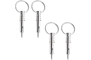 MARINE CITY 316 Stainless Steel Quick Release Pins with Drop Cam & Spring 1/4" x 1" Grip for Boat Bimini Top Deck Hinge