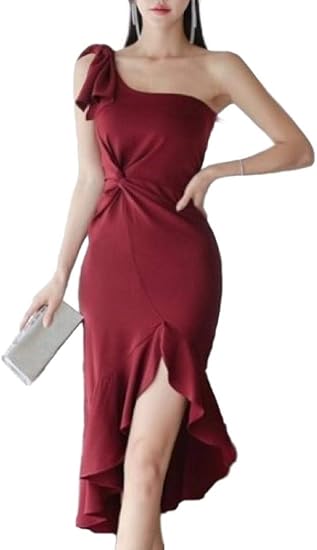 Amazon Co Jp アイラカリラ アリア フィッシュテール ワンピース オフショルダー ハイウェスト ノースリーブ 肩 リボン パーティ フォーマル ドレス レディース 服 ファッション小物