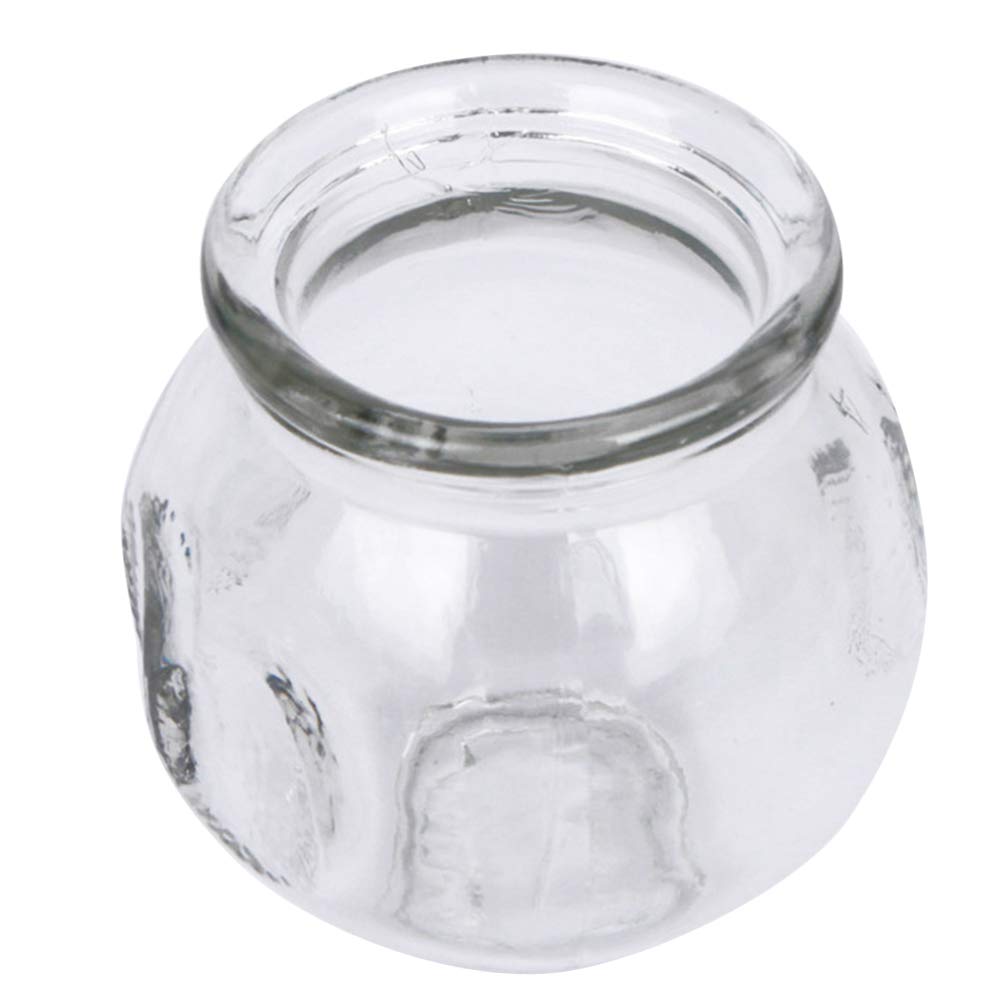 HEALLILY 6 Pcs Glass Cupping Therapy Set Thick Glass Fire Cupping Jar with Finger Grips Fire Chinese Massage Supplies 6X5X5CM