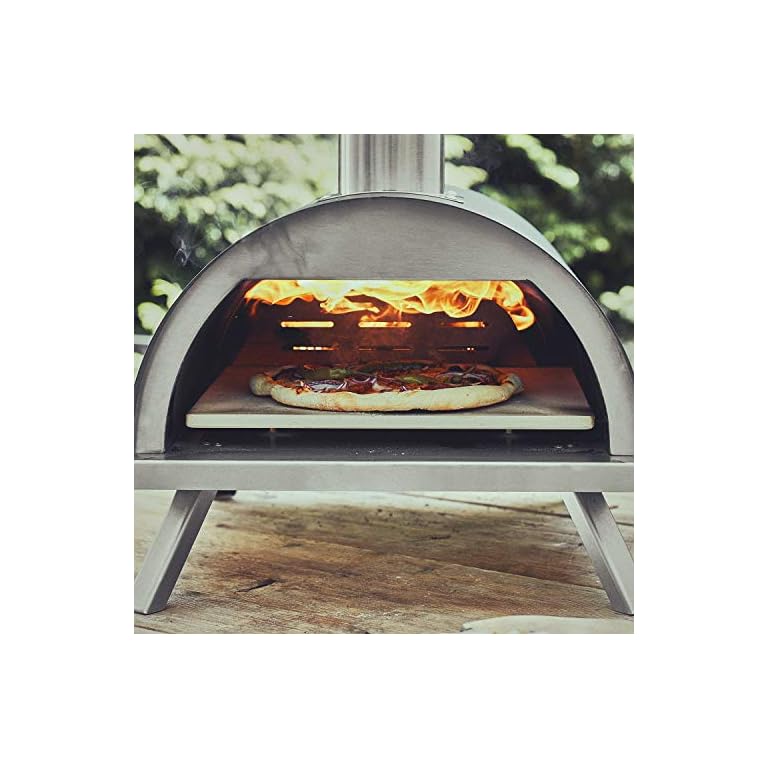 BURNHARD Nero Stainless Steel Outdoor Pizza Oven with Pizza Scoop and
