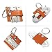 Headphone Organizer, Earphone Organizer, Earbud Organizer, iTobest 2 Pack Cord Manager Keeper With Keychain Keyring and Genuine Handmade Leather, Tangle-Free Durable Wrap Winder (Orange)thumb 1