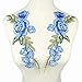 2pcs/Set Blue Rose Applique Embroidery Flower Patches for Clothing Appliques Flores Sewing Flower Patches