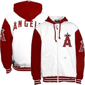 Amazon.com : Los Angeles Angels of Anaheim White Stitched Logo Full Zip Hoody Sweatshirt 