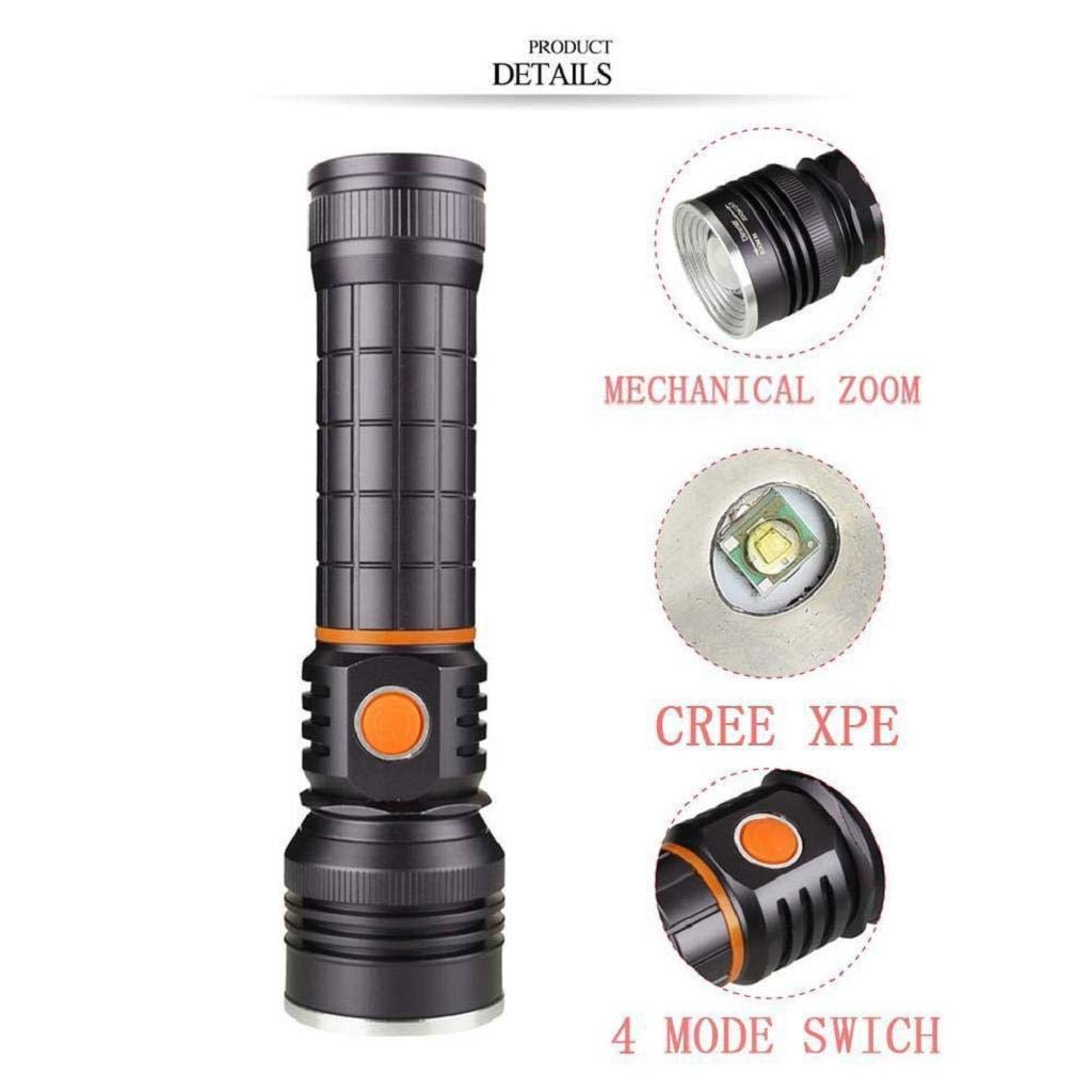 4 Modes 3500 LM Tail Magnets CREE XM-L2 T6+COB LED Flashlight 18650 Torch Lamp