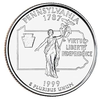 1999 P D Pennsylvania State Quarter Bu Rolls 2 Total At Amazon S Collectible Coins Store