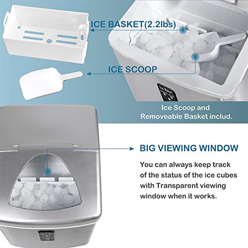 Northair Automatic Ice Maker 35lbs Per Day, Stainless Steel Finish