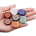 Rockcloud Healing Crystal 7 Chakra Stones Polished Engraved Palm Pocket Stone Reiki Balancing